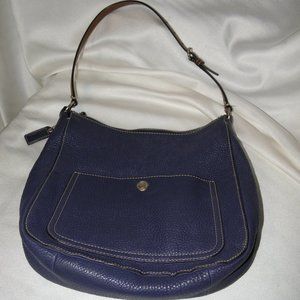 Coach Navy Blue Leather Shoulder Bag